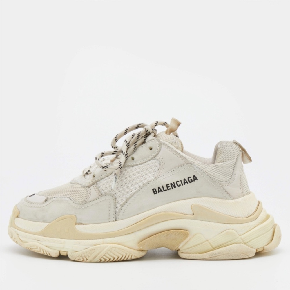 Balenciaga Triple S Sneakers in Cream and Tan